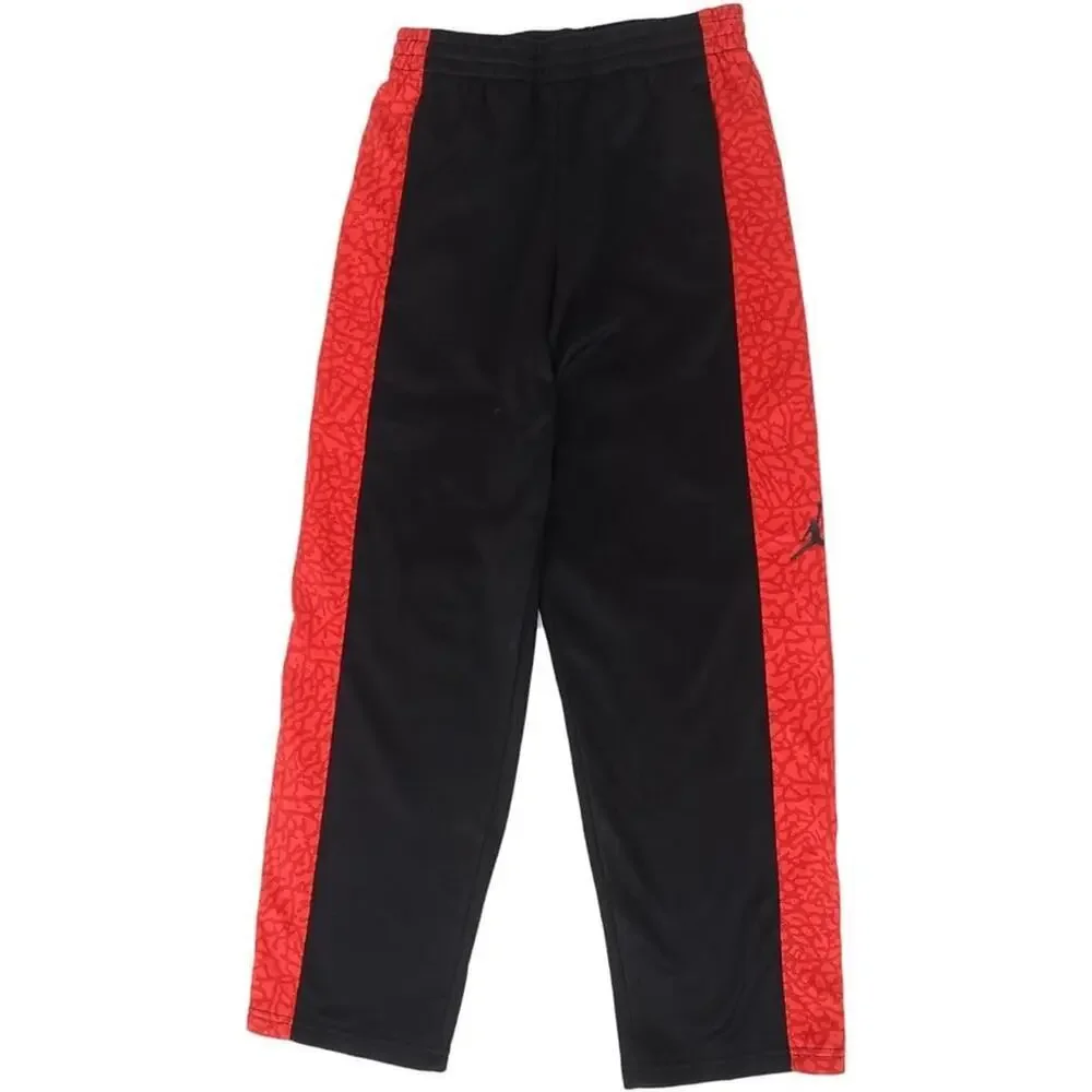 Nike Jordan Therma-Fit Boys Elephant Print Basketball Pants Black Red XL New